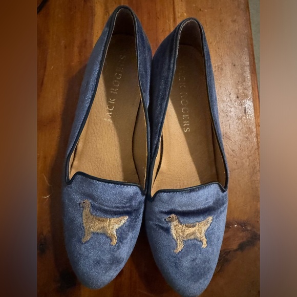 Jack Rogers Golden Retriever Blue Loafers - 6 - Picture 1 of 2